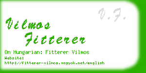 vilmos fitterer business card
